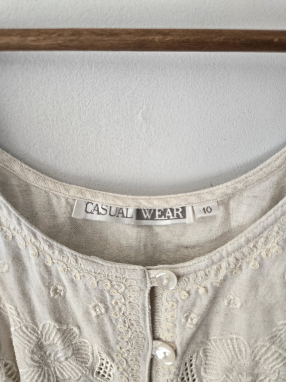 Eyelet Embroidered Button Down Dress - Picture 4 of 11